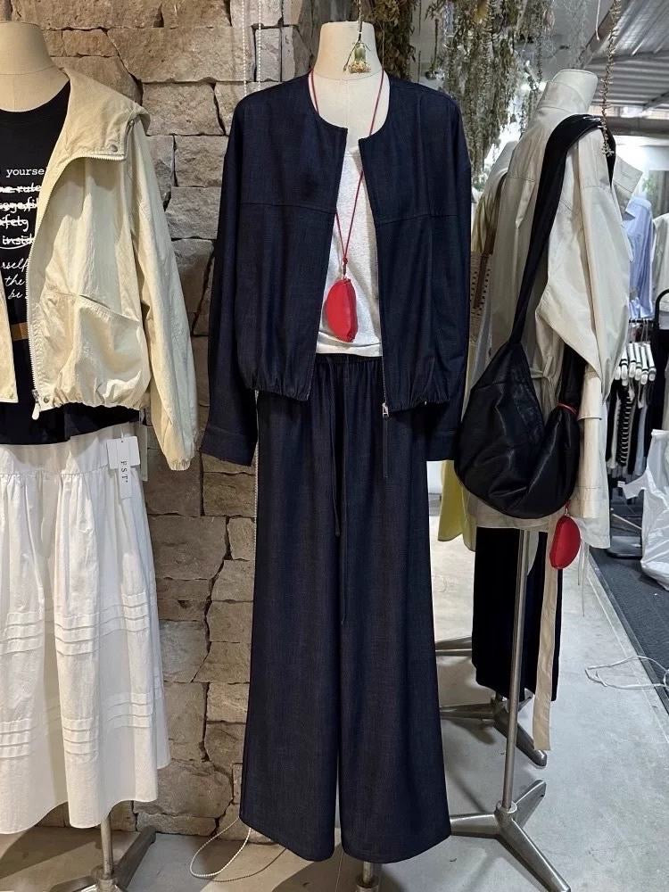 VESTE BLEU BRUT FLUIDE