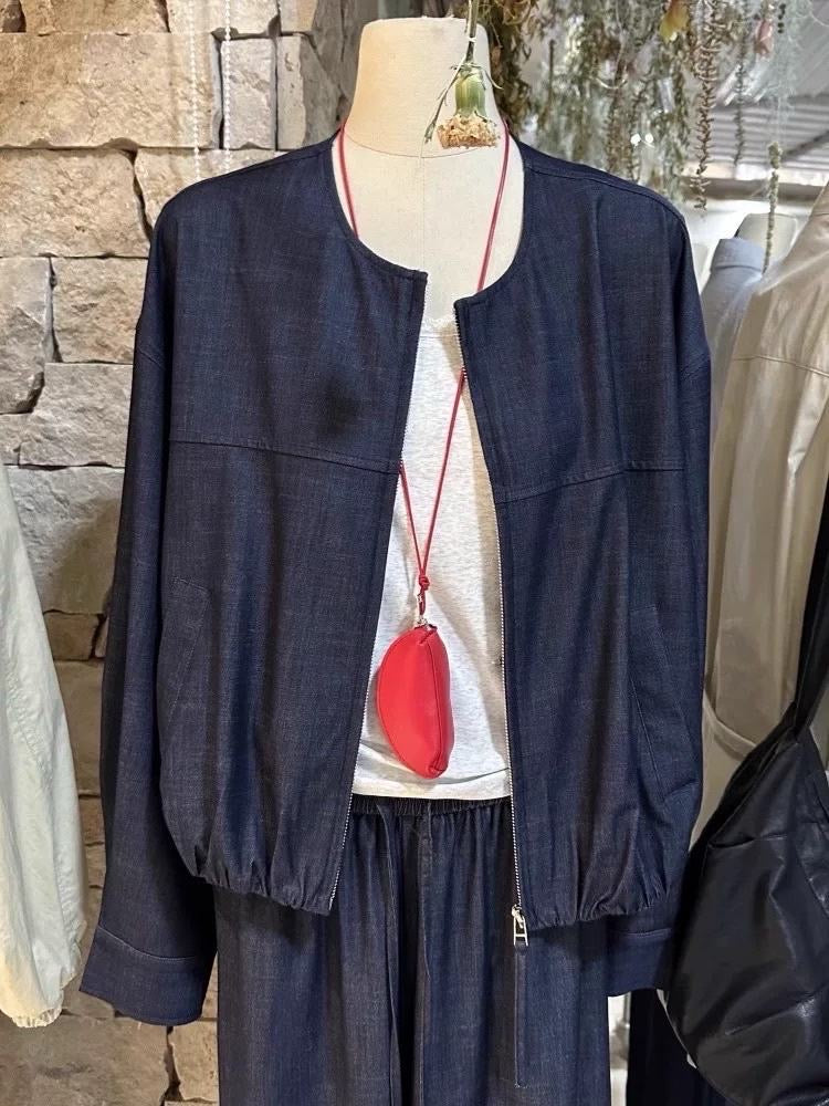 VESTE BLEU BRUT FLUIDE
