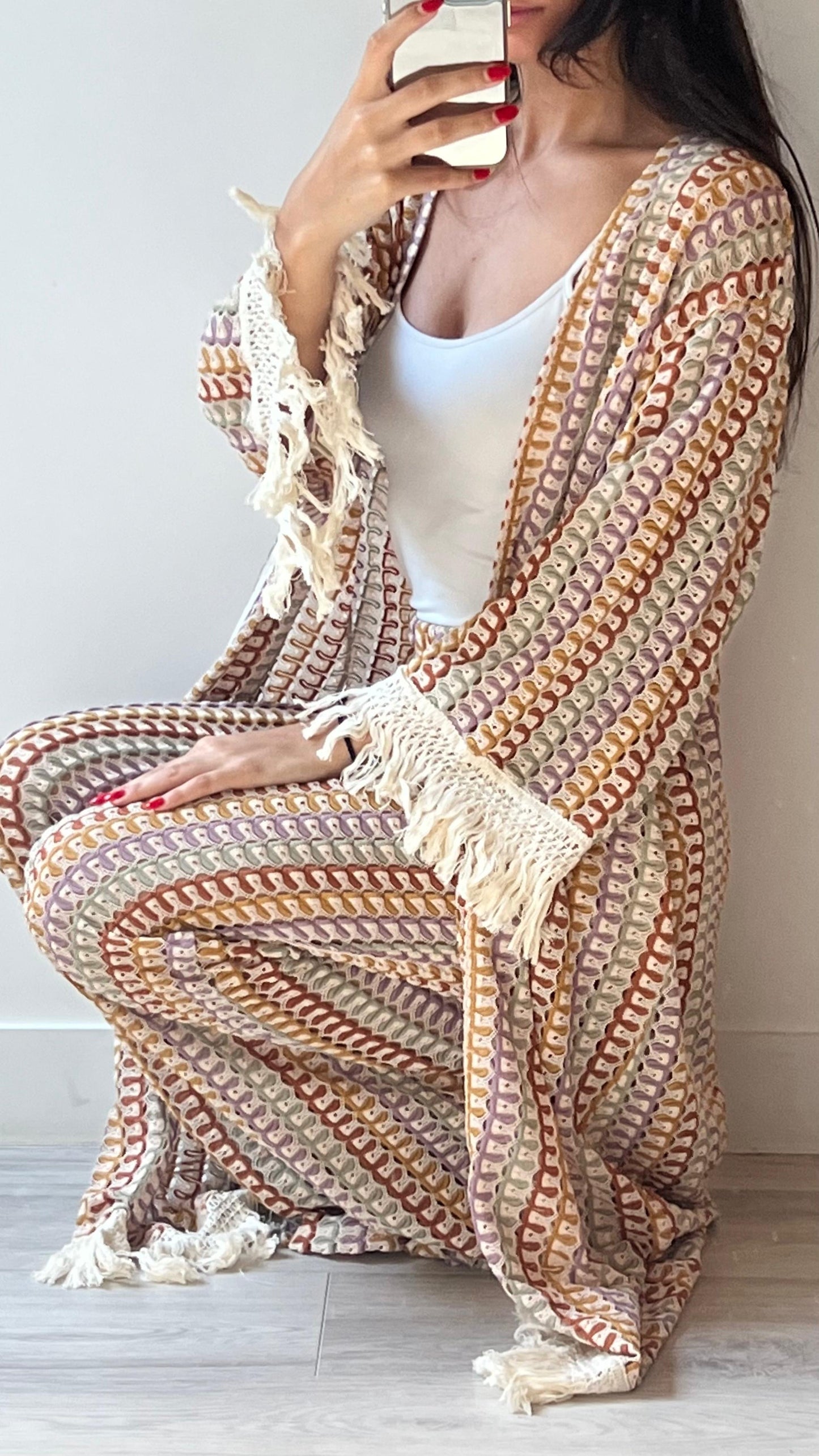 kimono a franges