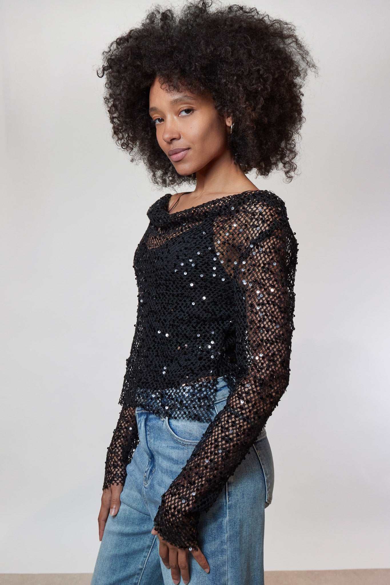 Top manche longue crochet