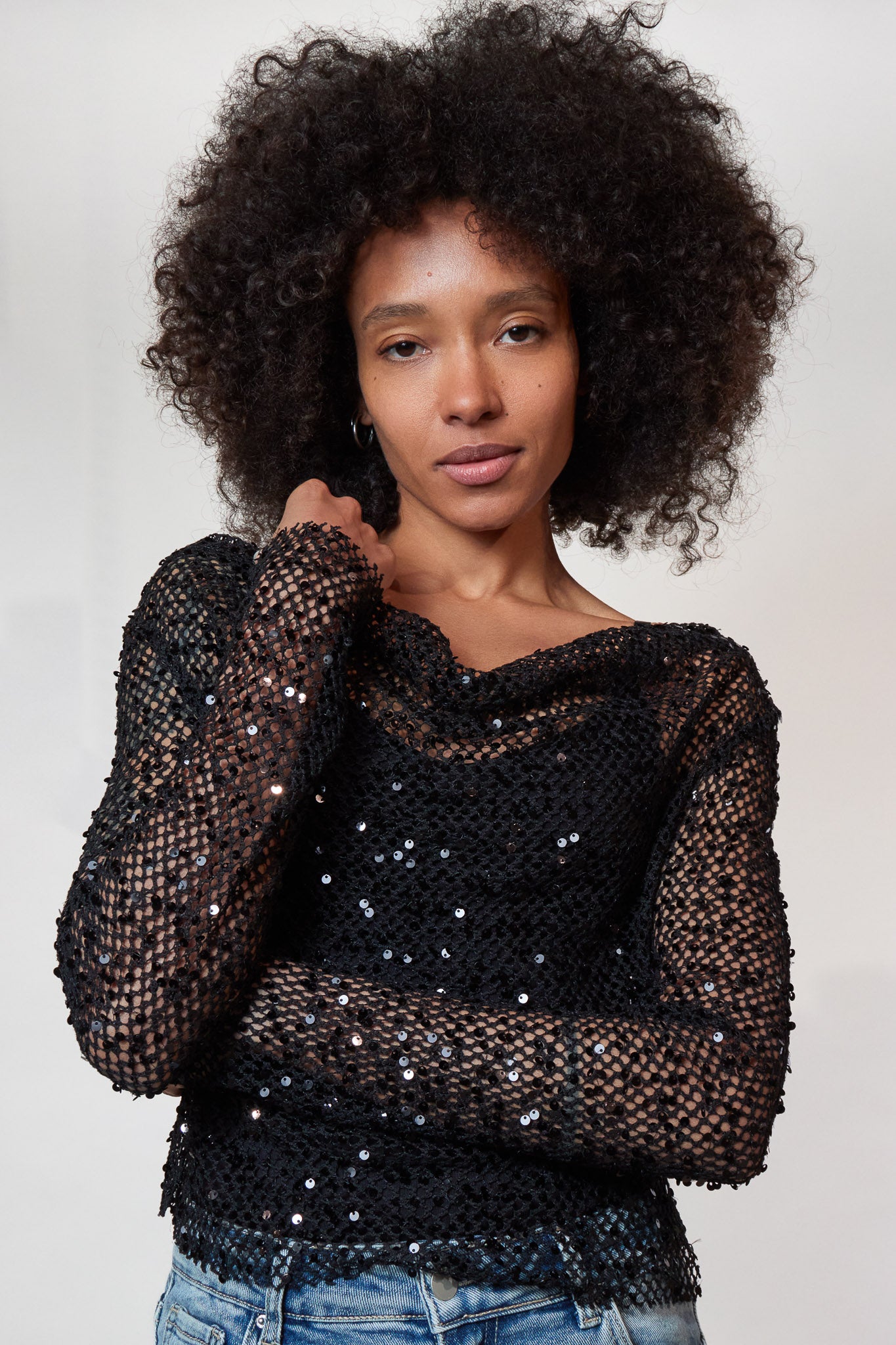 Top manche longue crochet