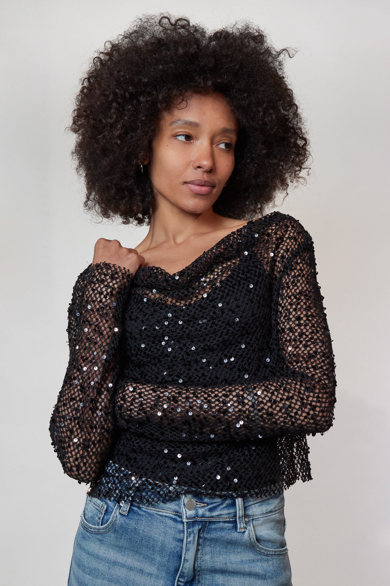 Top manche longue crochet