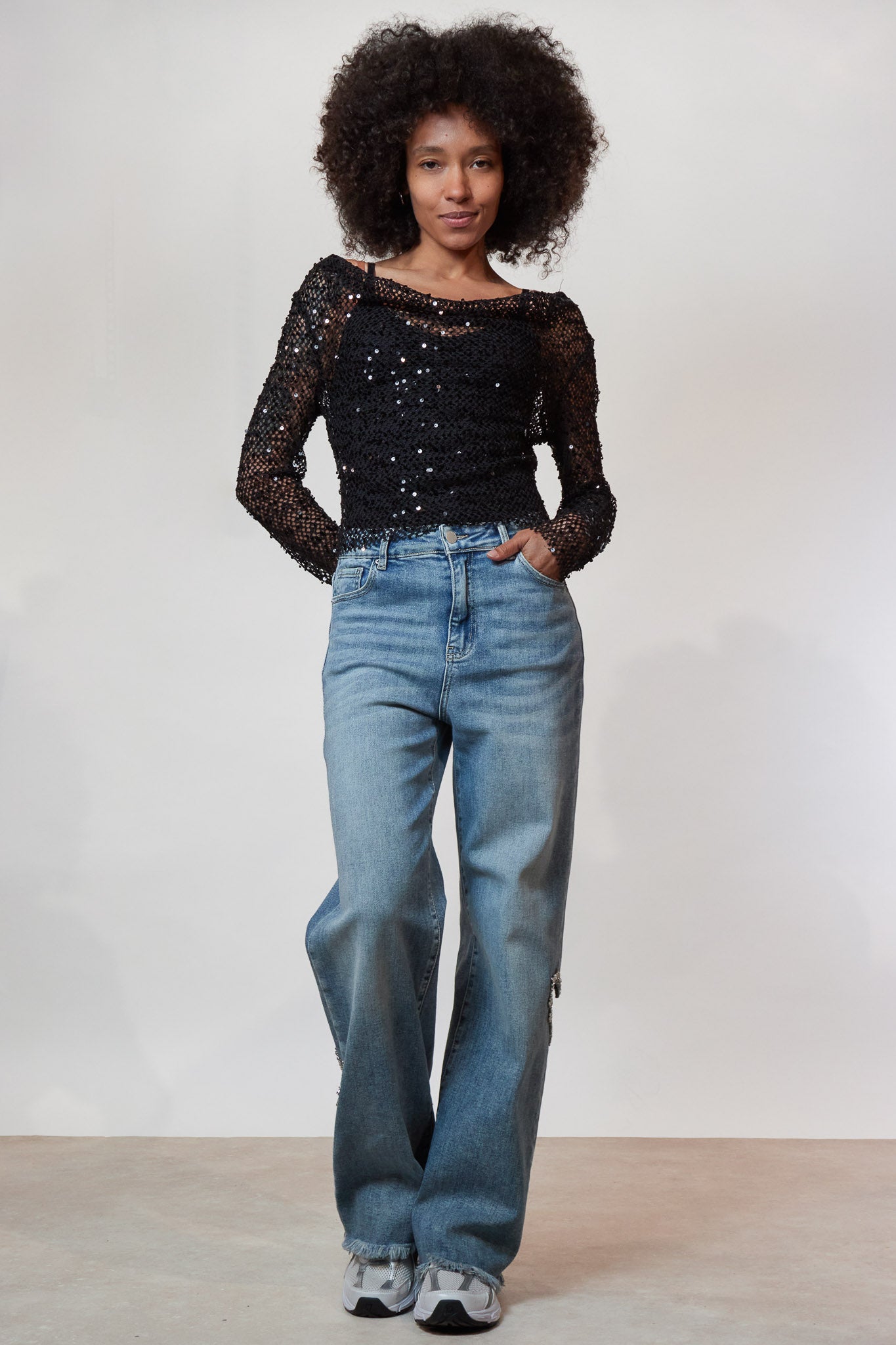 Top manche longue crochet
