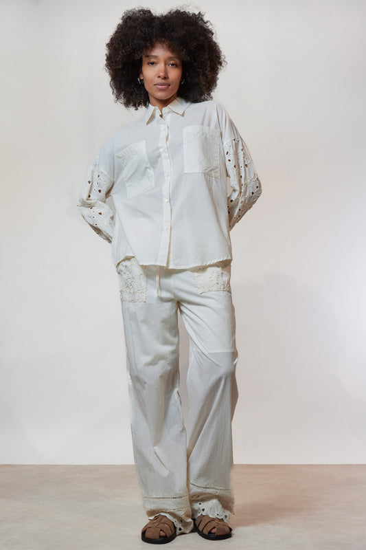 cotton viscose trousers