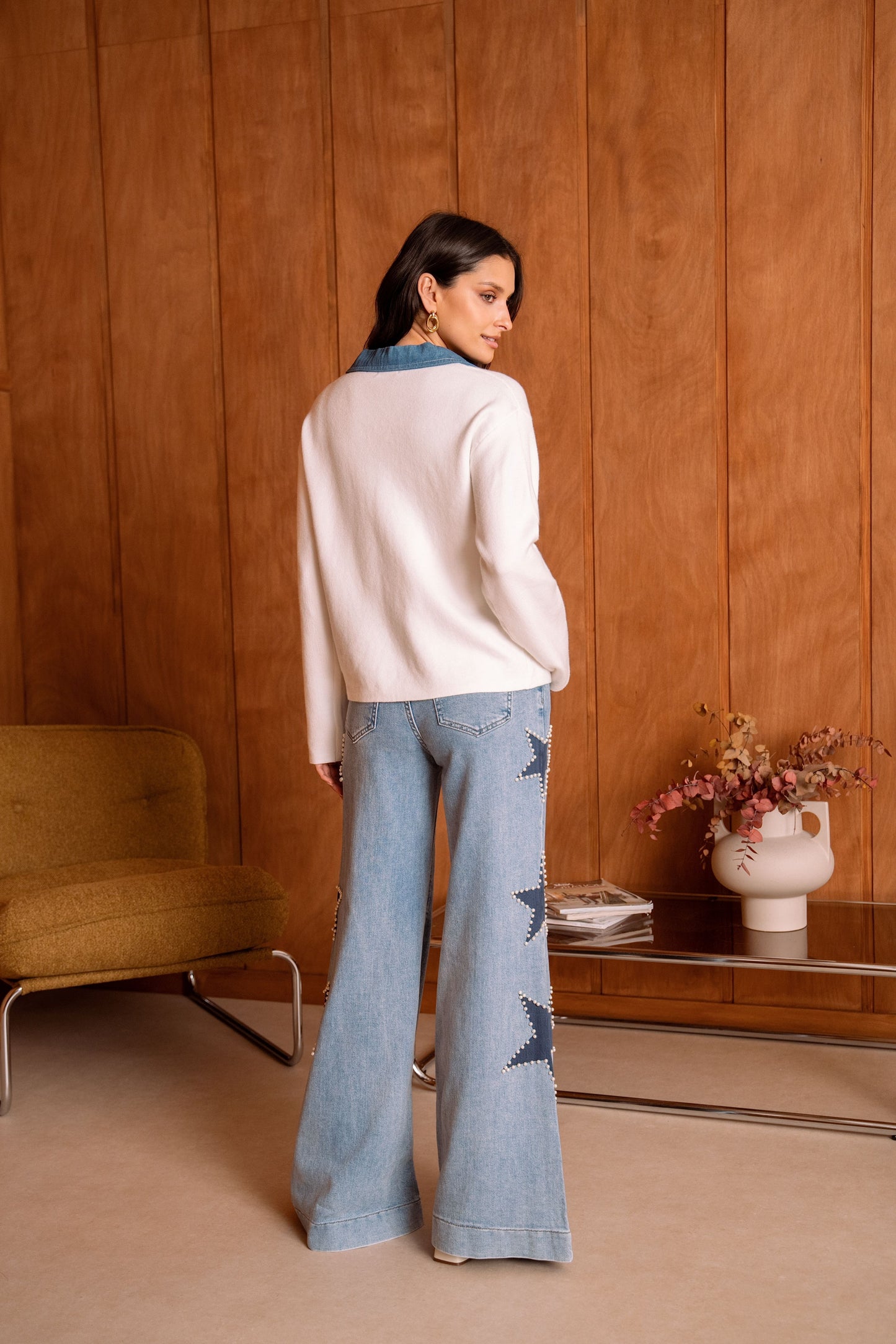 Pull coll denim