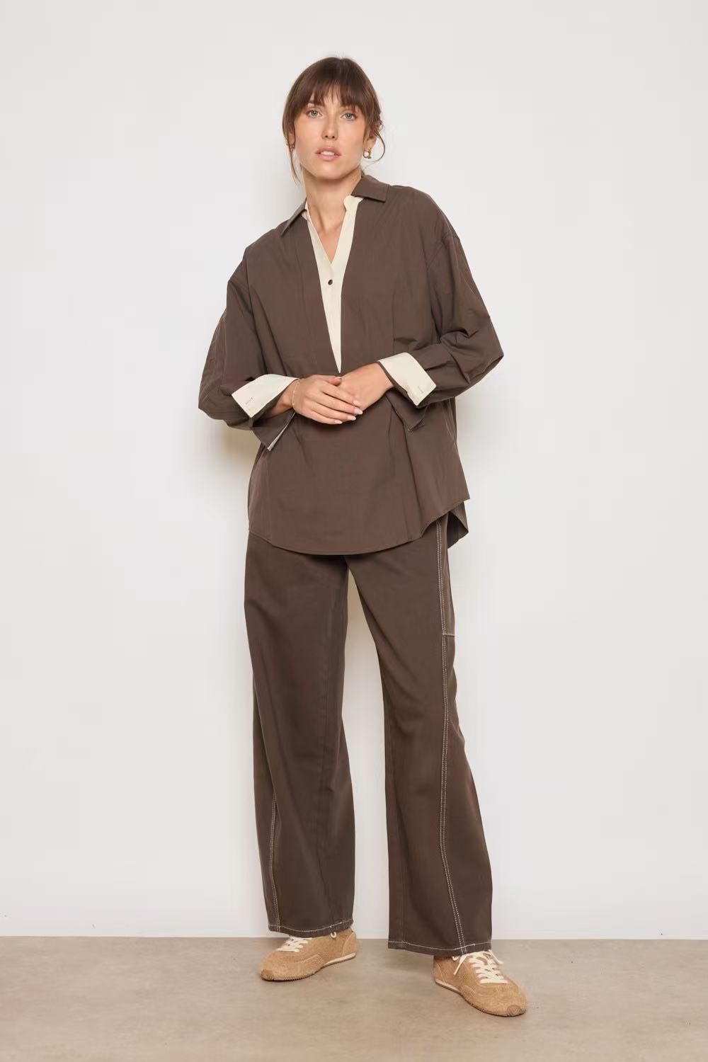 Blouse a col monochrome