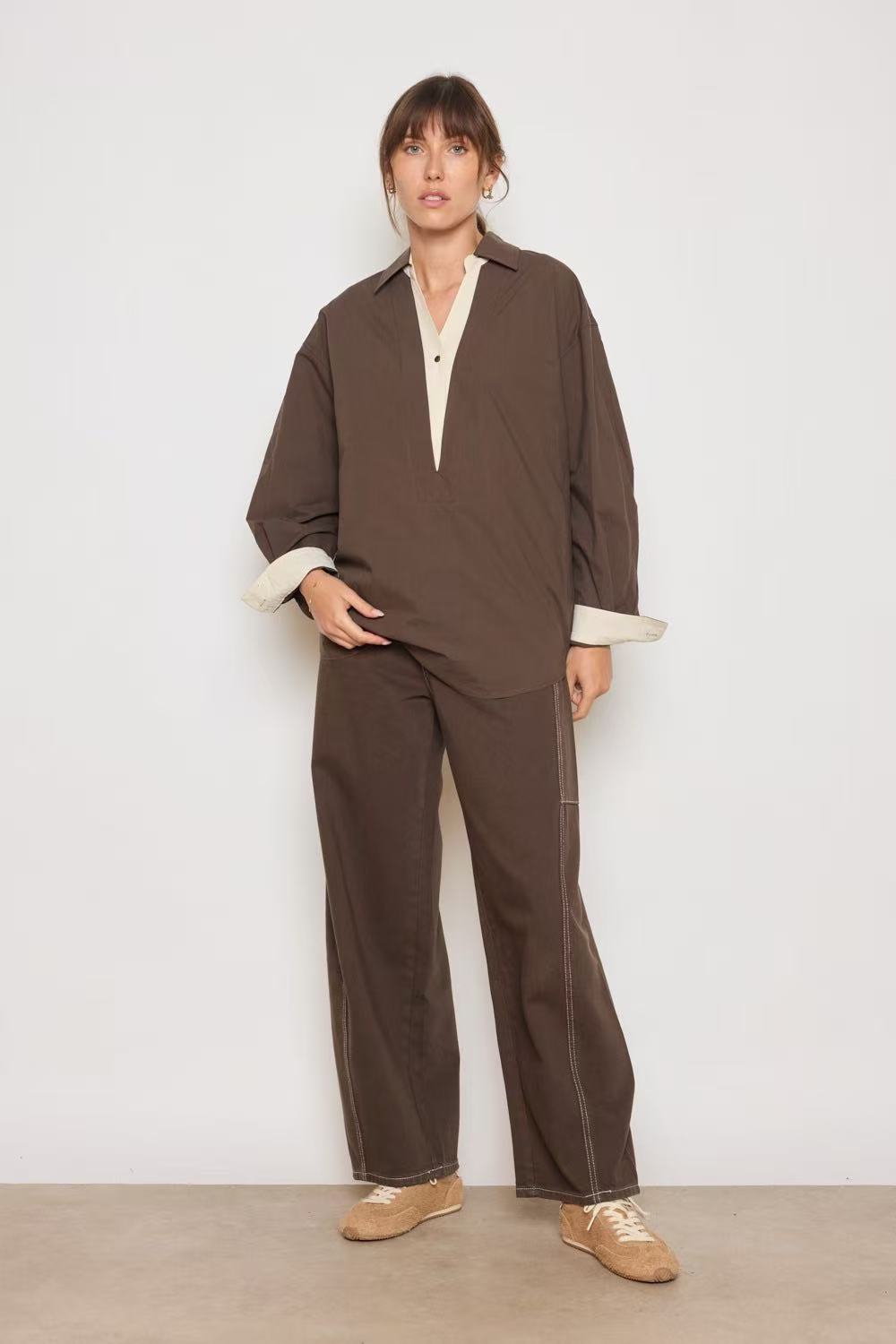 Blouse a col monochrome