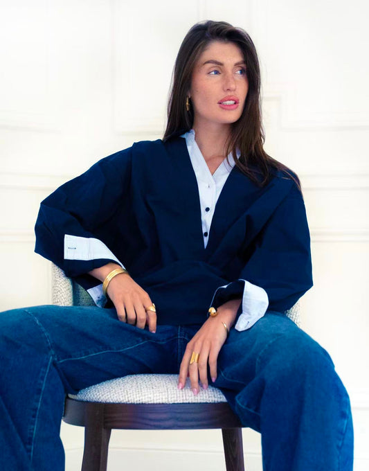 Blouse a col monochrome