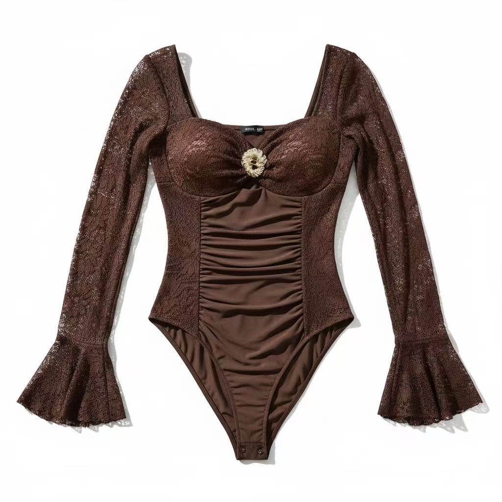 Body a manches bouffantes dentelle